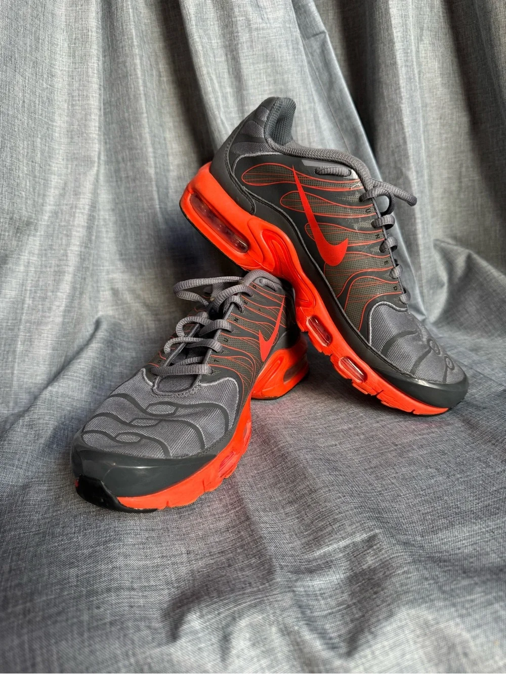Nike Air Max Sneakers in Gray and Bright Orange
